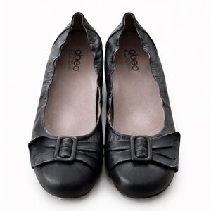 Abeo BIOSystem Tabitha Ballet Flats Black Leather Comfort Shoes Size 7.5 NWOT